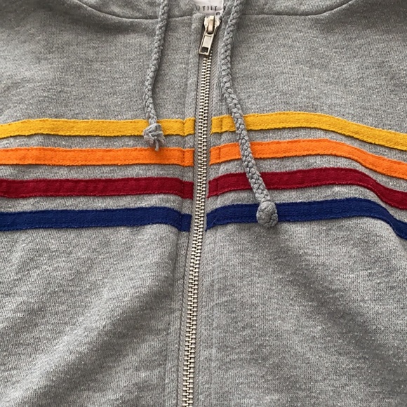 Grey Cropped Zip Up - Picture 2 of 2